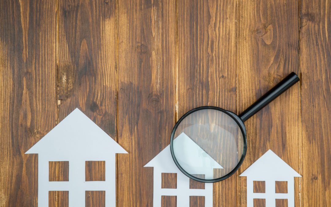 Magnifying Glass Looking at Homes